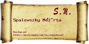 Spalovszky Márta névjegykártya