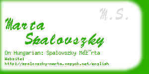 marta spalovszky business card